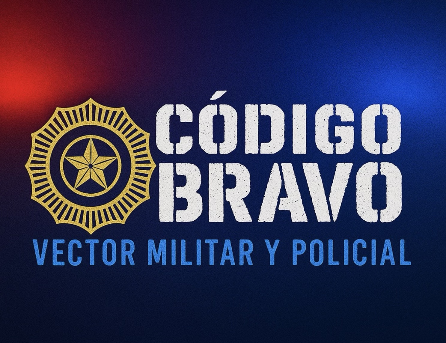 Código Bravo: estrella dorada. Vector militar y policial.
